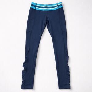 Lululemon Speed Tights Inkwell Navy Blue Green Bean Size 6